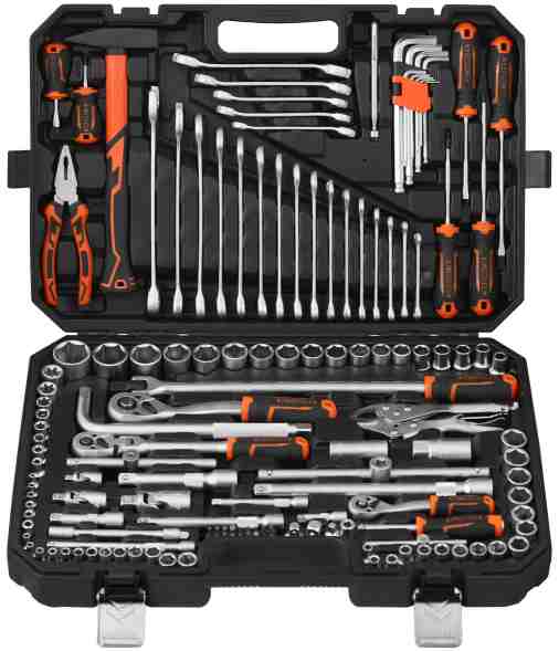 144PCS 145PCS 147PCS Socket Tool Set 1/4 3/8 1/2 Drive Professional Mechanic Tool Kit