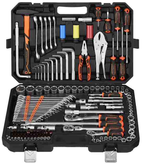 144PCS 145PCS 147PCS Socket Tool Set 1/4 3/8 1/2 Drive Professional Mechanic Tool Kit from Dawei Metal